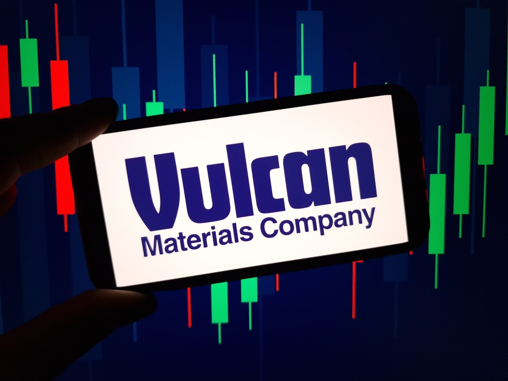 Basic Materials - Vulcan Materials Co_ Phone with stock chart -by Piotr Swat via Shutterstock